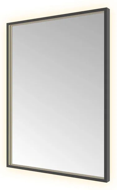 Hotbath &MORE Spiegel direct en indirect LED color changing spiegelverwarming met afstandsbediening Geborsteld zwart PVD SQU680MBP