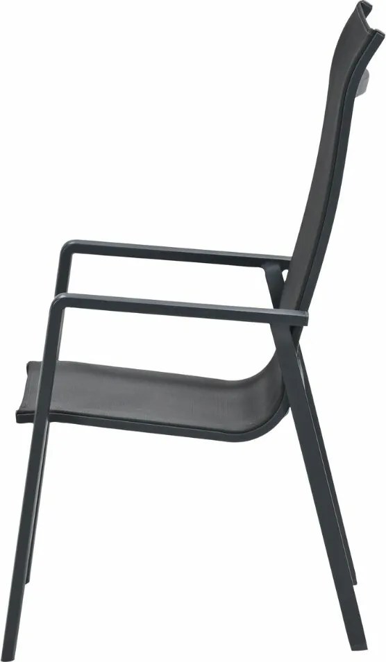 Garden Impressions Siena tuinstoel stapelbaar donker grijs - 4 stuks