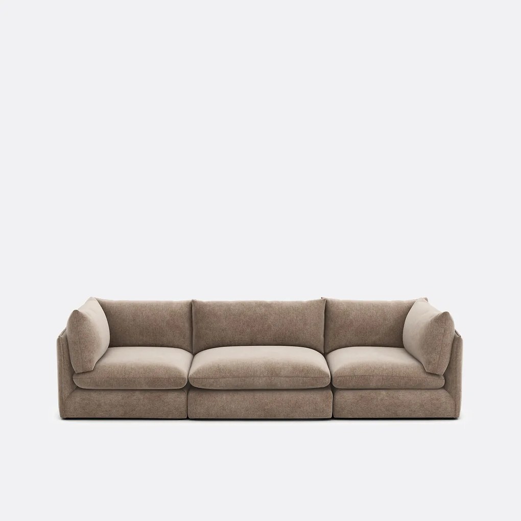 Modulaire 3-zitsbank in gemêleerd polyester, Malo