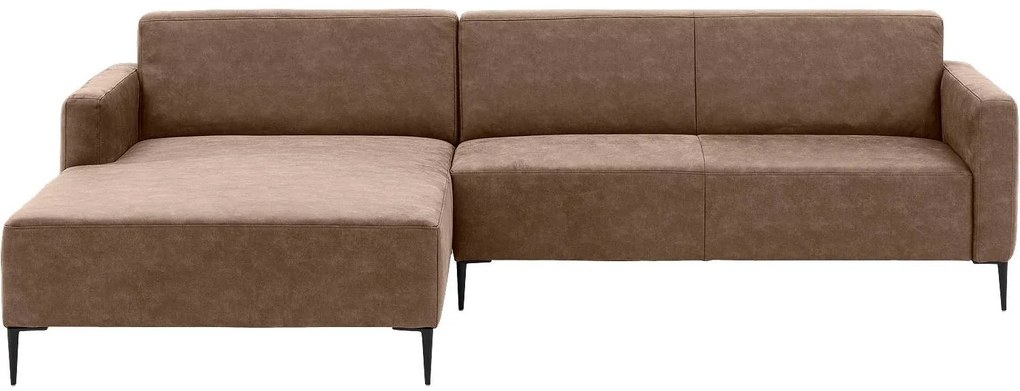 Goossens  Key West bruin, micro leer, 3-zits, modern design