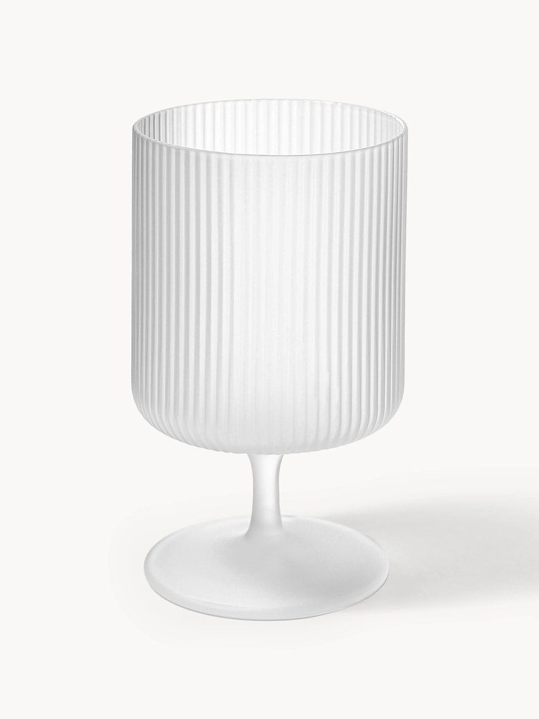 Mondgeblazen wijnglazen Ripple met groefreliëf, 2-delig