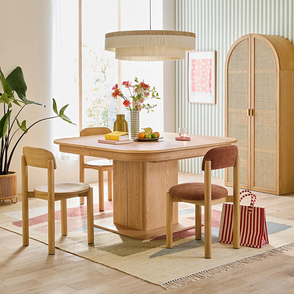 Eiken uittrekbare tafel 4 tot 12 couverts Tomas