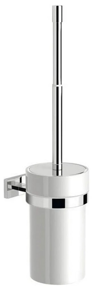 Toiletborstelhouder Sapho Olymp Hangend 9.5x43.8 cm Chroom / Wit