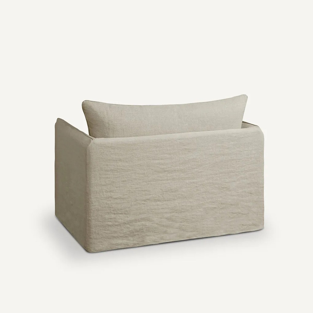 Fauteuil XL in dik stonewashed linnen, Neo Chiquito
