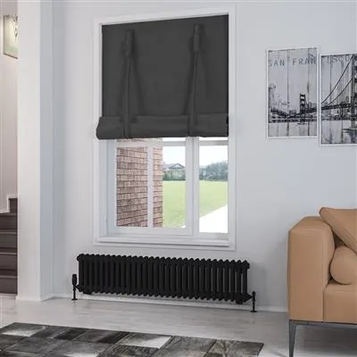 Eastbrook Rivassa 2 koloms radiator 140x30cm staal 1067W zwart mat