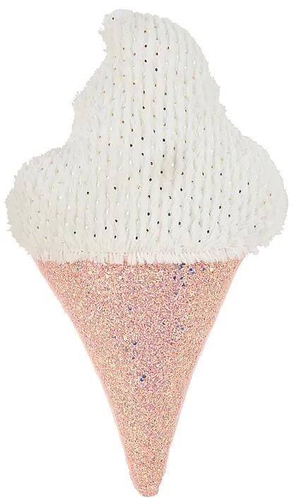 Kussen ijsje - roze/wit - 37x23 cm