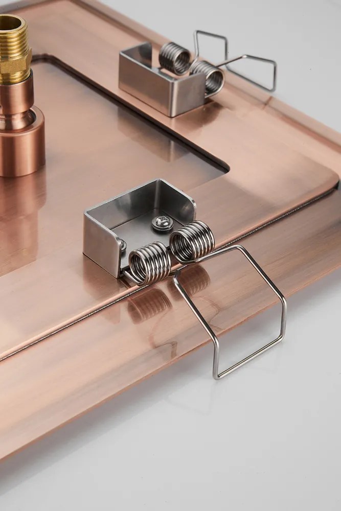 Saniclear Plus inbouw regendouche met inbouw douchekop 30x30cm geborsteld koper