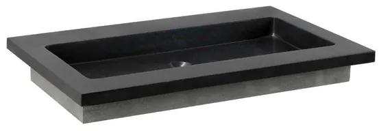 Forzalaqua Nova wastafel 80.5x51.5x9.5cm Rechthoek 0 kraangaten Natuursteen Graniet gezoet 8010360