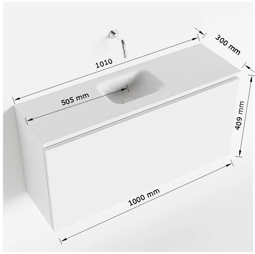 Mondiaz Olan 100cm toiletmeubel army met wastafel urban midden 1 kraangat