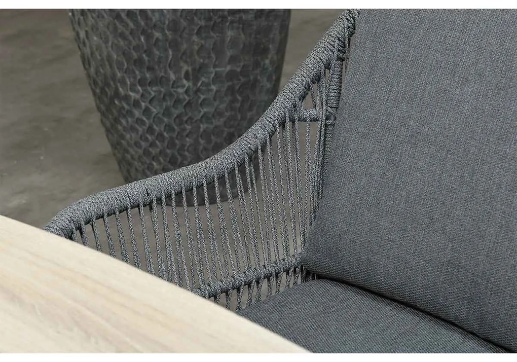 Garden Impressions Yima tuinset 6-delig licht grijs - Tulli tuintafel bruin Ø148 cm