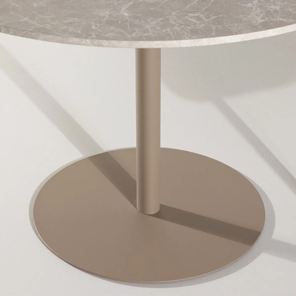 Ronde Eettafel Met Marmerlook - 110 X 110cm.
