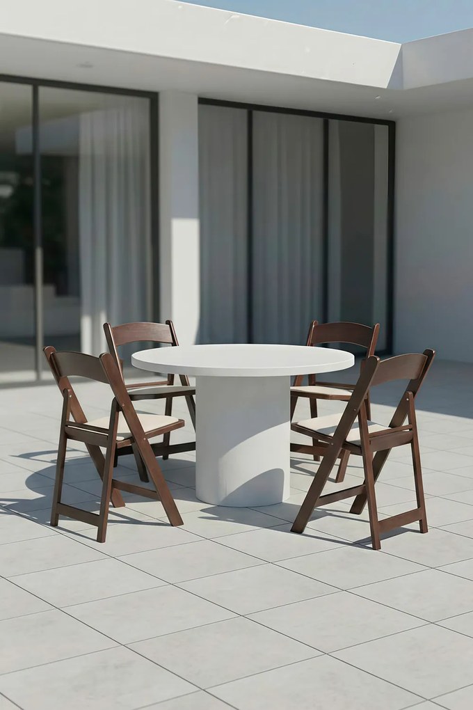 Pak 4 opvouwbare Gala stoelen met kussen met houteffect