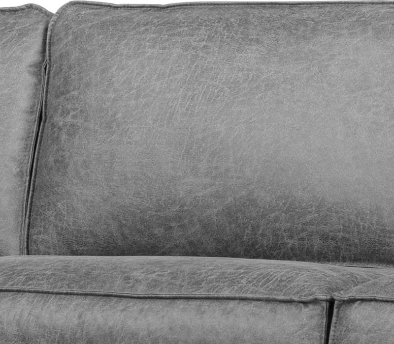 Hoekbank - Stuart - links - Lederlook Missouri antraciet 09