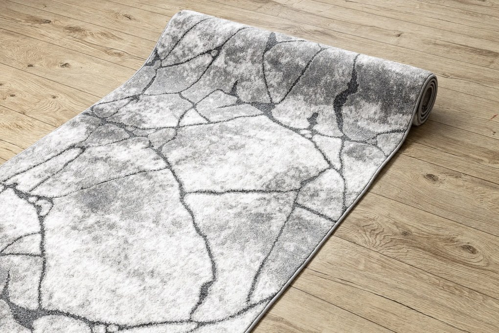 Vloerbekleding modern COZY 8873 Cracks Gescheurd beton - Structureel, twee poolhoogte , donker grijskleuring