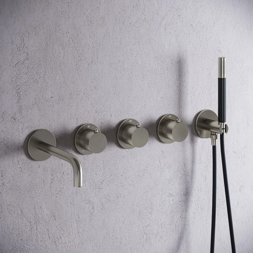 Saniclear Plus Curved Pro inbouw badkraan met 20cm uitloop RVS