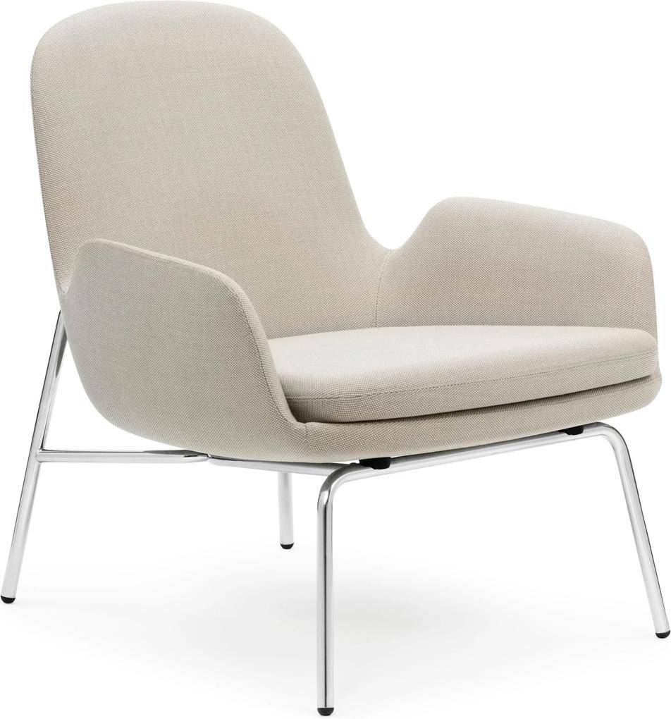 Normann Copenhagen Era Lounge Chair Low loungestoel met verchroomd onderstel Breeze Fusion beige