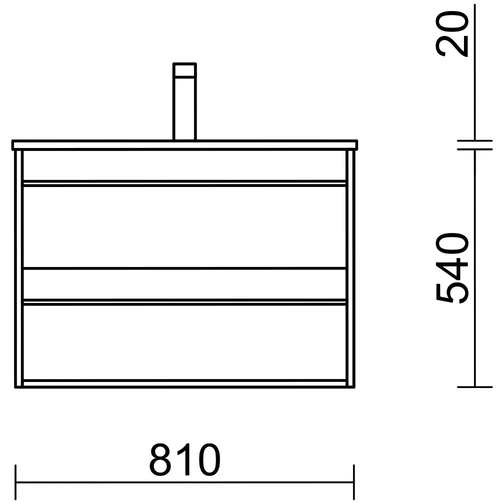 Muebles Resh badmeubel 80cm met 2 lades en wastafel wit mat