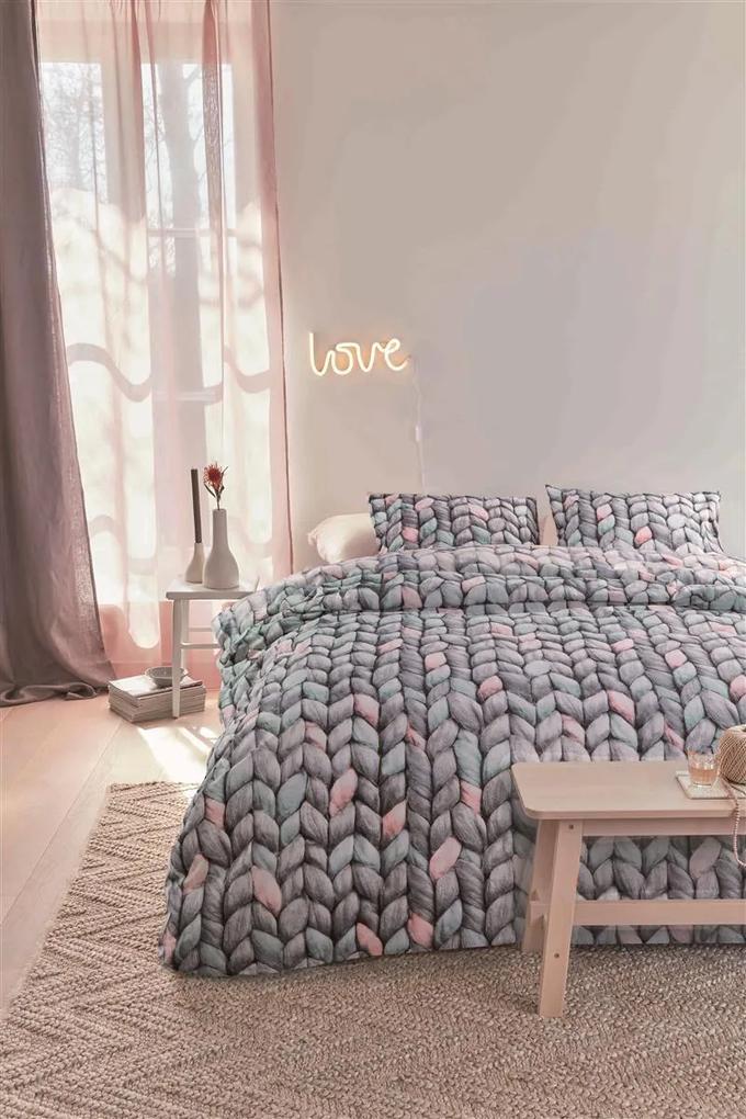 Ariadne at Home | Dekbedovertrekset Warmly tweepersoons: breedte 200 cm x lengte 200/220 cm + grijsgroen dekbedovertreksets katoen bed & bad beddengoed