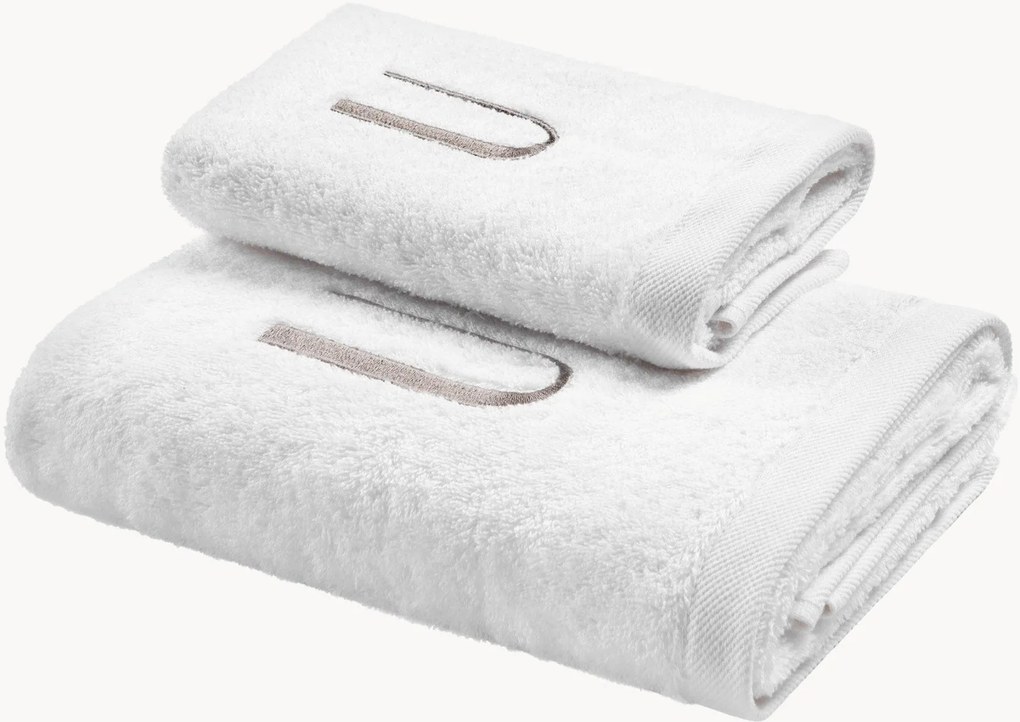 Katoenen handdoekenset Monogram van A tot Z, 2-delig