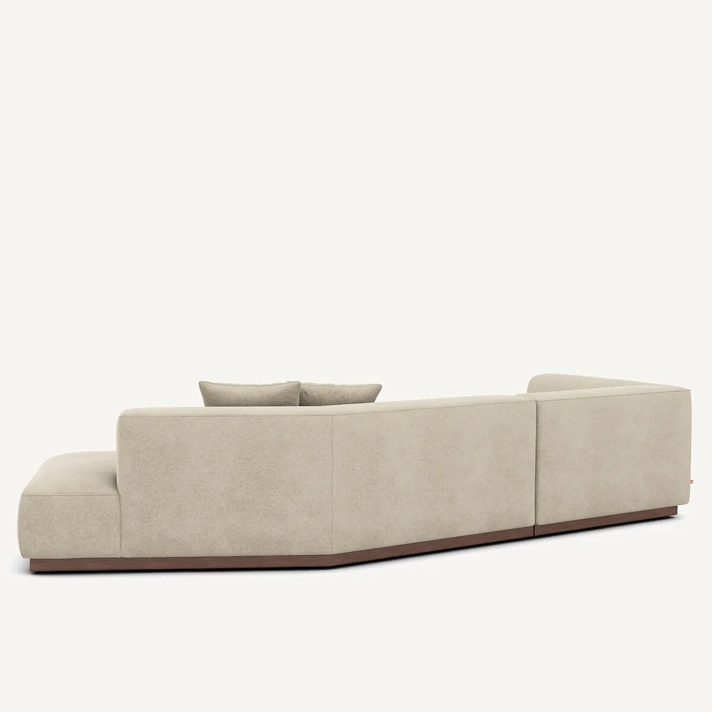 Open hoekbank links in linnen fluweel, JACOPO
