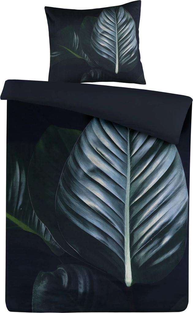 Morning Lifestyle | Dekbedovertrekset Tropical small: lengte 240 cm x breedte 140 cm zwart, groen dekbedovertreksets katoen, | NADUVI outlet