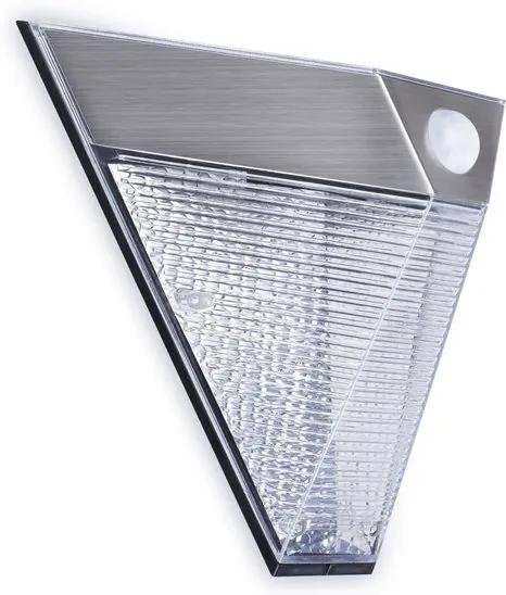 LED Solar Wandlamp voor Buiten, Bewegingssensor, Driehoek, RVS