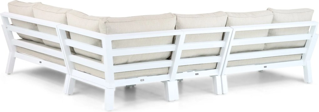 Hoek loungeset 6 personen Aluminium/Polywood (teakfinish) Wit  Lifestyle Garden Furniture Bilbao