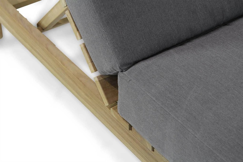 Santika Furniture Santika Arlington Lounger Met Antraciet Kussen Teak Old Teak Greywash