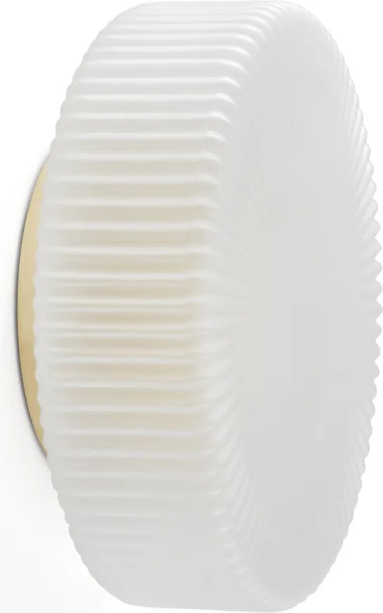 Plafondlamp of wandlamp, opaline geribbeld glas, PHÉRADÉ