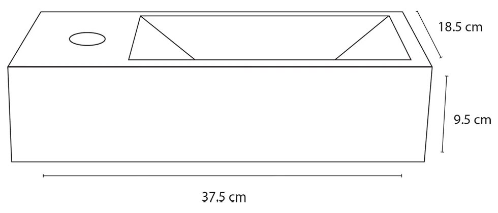 Differnz Helios fonteinset met frame kraan links wit/zwart