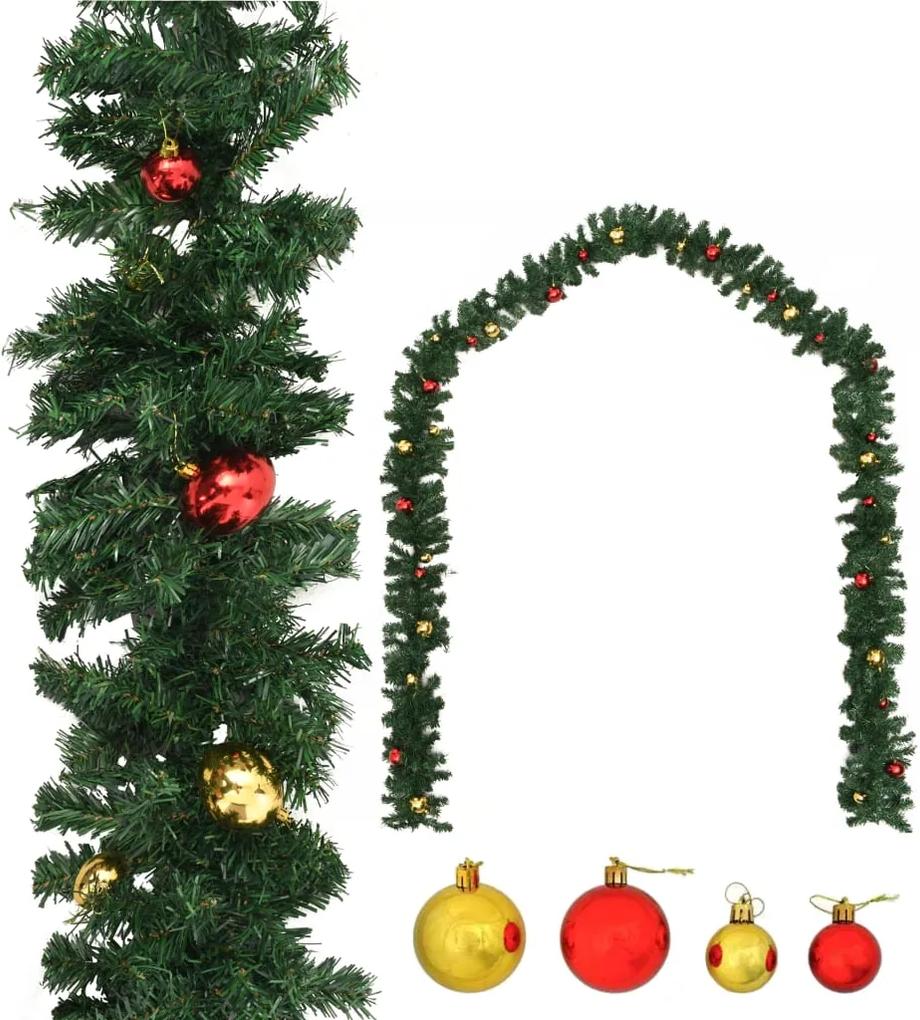 Kerstslinger versierd met kerstballen 5 m