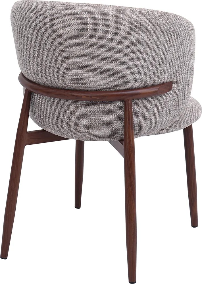 Walnoot Eetkamerstoel Met Ronde Rug Beige