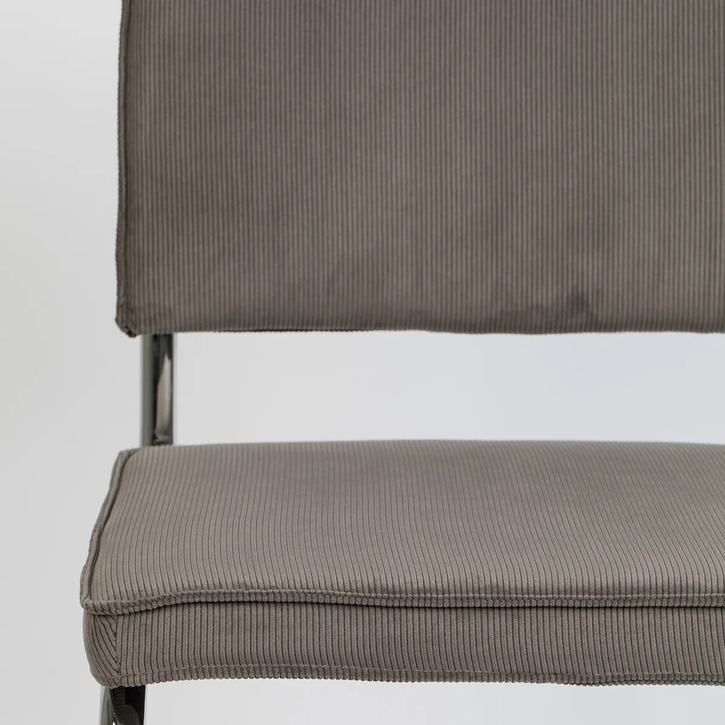 Zuiver Ridge Rib Retro Stoel Ribstof Grijs
