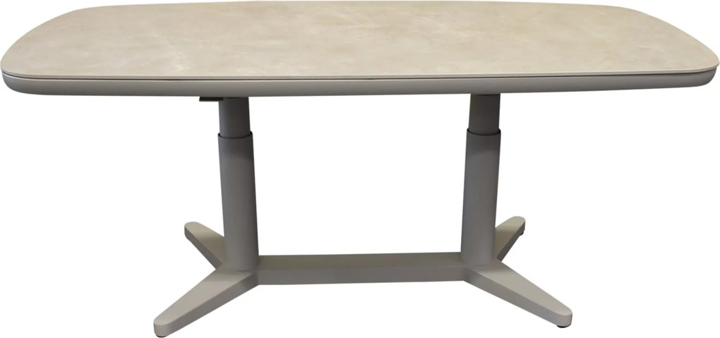 Lentas dining tuintafel boat shape 180x90xH53-74,5 cm in hoogte verstelbaar zand