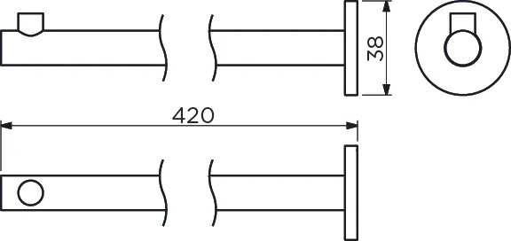 Clou Kaldur handdoekhouder recht 42cm wit mat