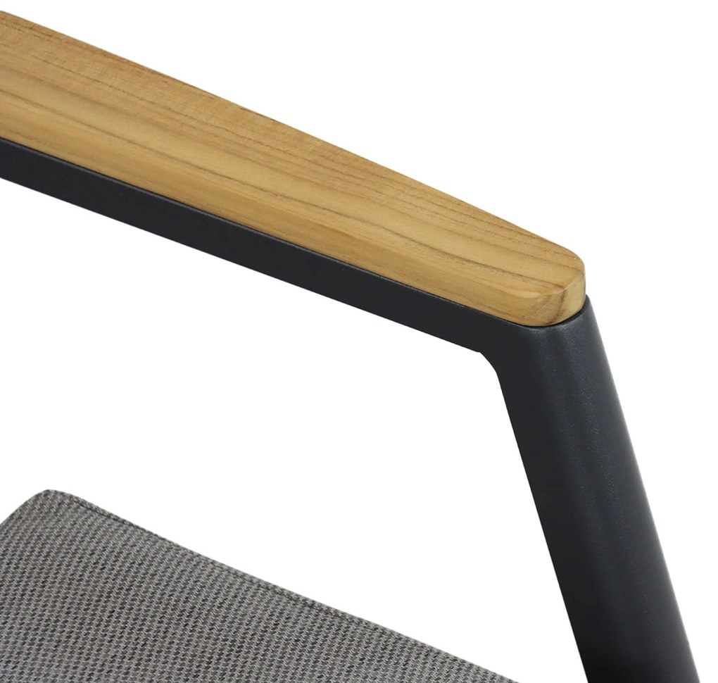 Coco Ralph Ligbed Verstelbaar Aluminium/wicker Grijs