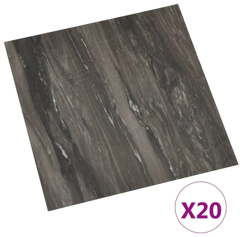 vidaXL Vloerplanken 20 st zelfklevend 1,86 m² PVC donkergrijs