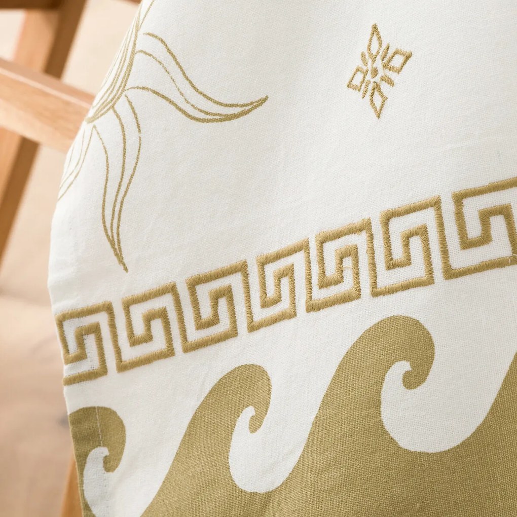 Tafelkleed in bedrukt en geborduurd katoen, Hector