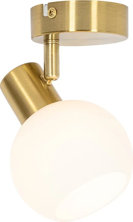 Art Deco spot goud met opaal glas verstelbaar - Anouk