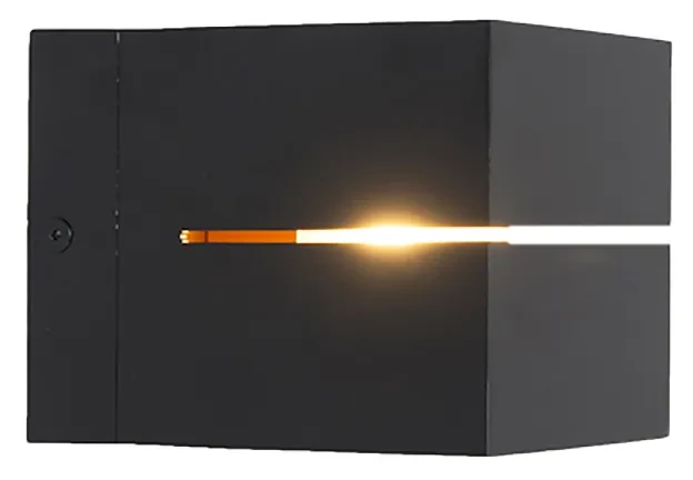 Moderne wandlamp zwart met goud 2-lichts - Transfer Design, Industriele / Industrie / Industrial, Modern G9 vierkant Binnenverlichting Lamp