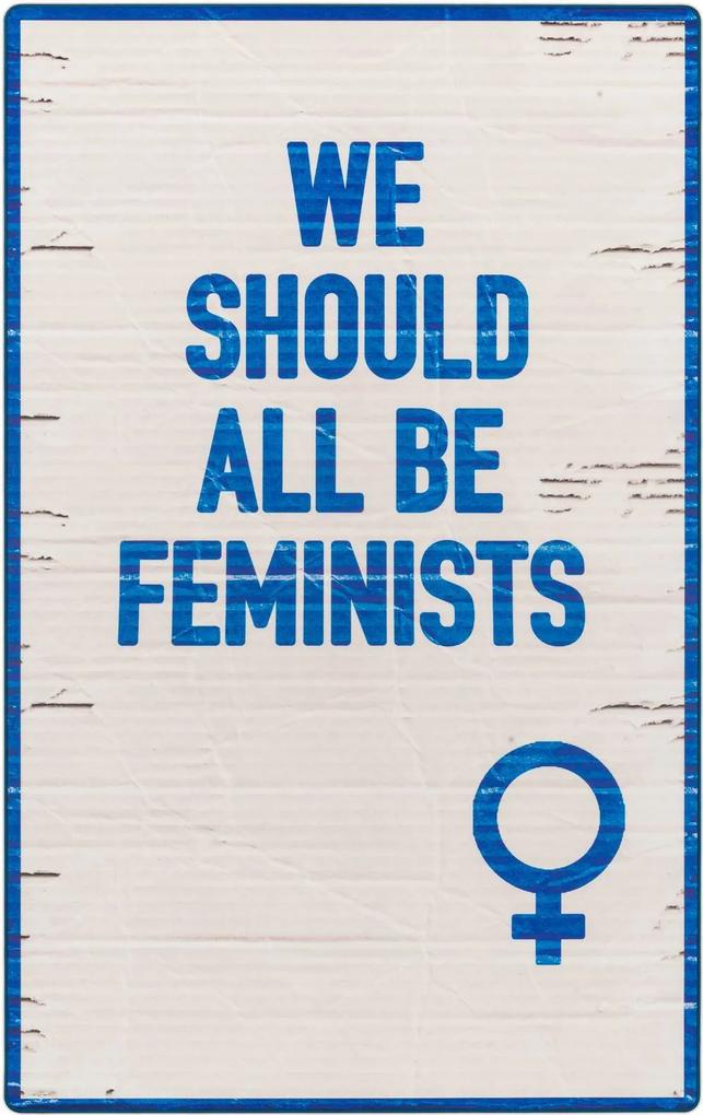 Finally Vinyl - Blue Feminist - 125 x 196 - Vloerkleed