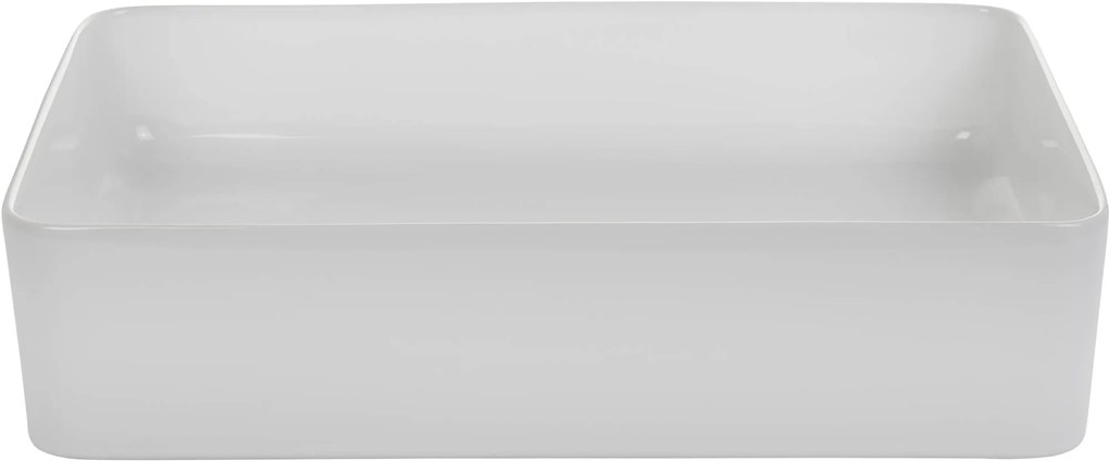 Saqu Sink vierkante waskom 35x50x14,5cm keramiek glanzend wit