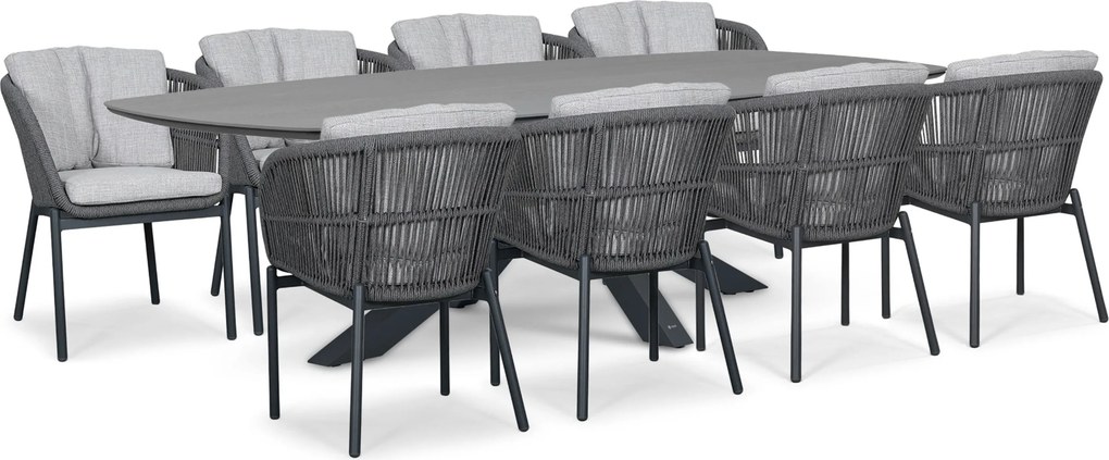 Tuinset 8 personen 300 cm Rope Grijs Lifestyle Garden Furniture Monaco/Voyage