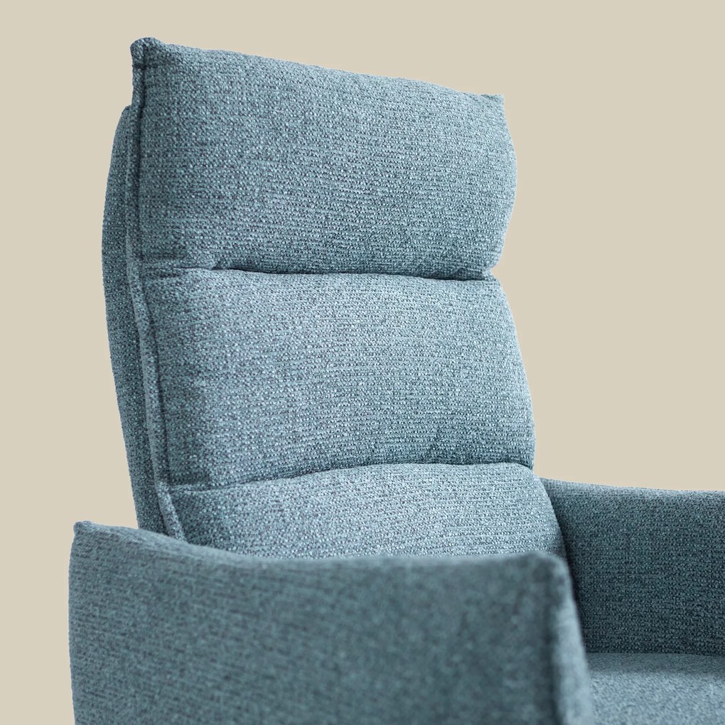 Elektrische Relaxfauteuil Stof Lichtblauw