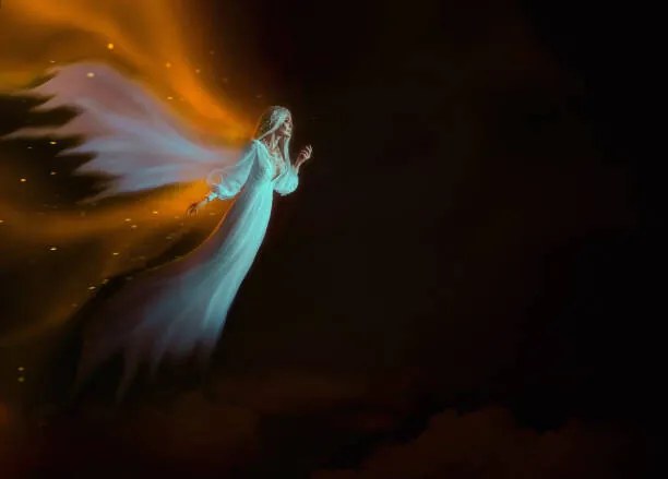 Ilustratie deceased Soul flies in heaven to, Kharchenko_irina7