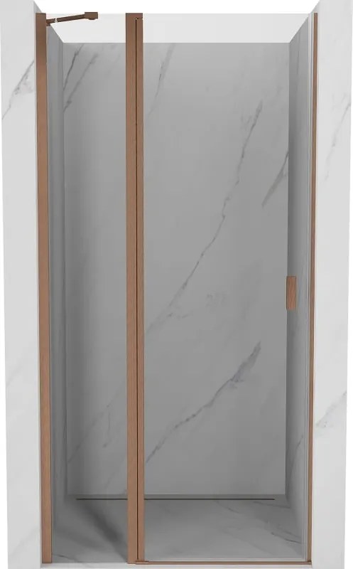 Mexen Mist pendeldeuren douche 70 cm, transparant, geborsteld koper - 8A4-070-000-65-00