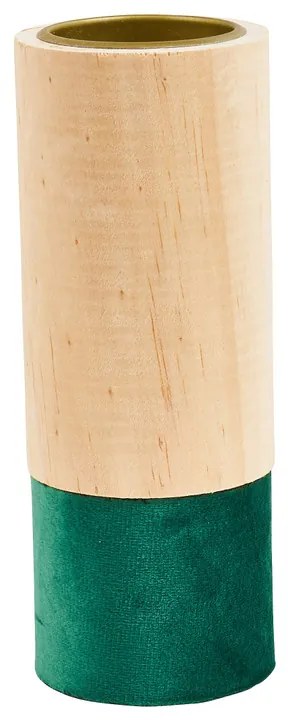 Theelichthouder hout/groen - groot - Ø5.5x15 cm