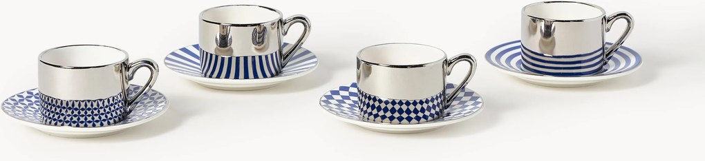 Espressokopjes Aunty met schoteltjes, 8-delig
