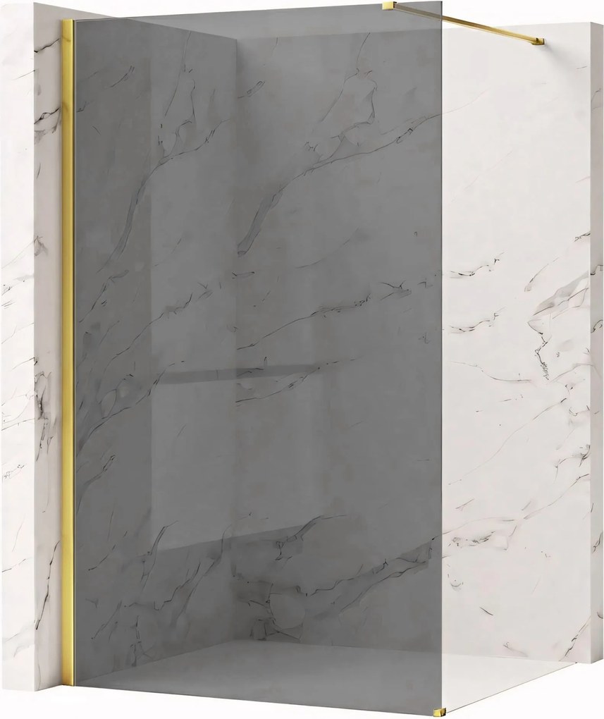 Walk-in douchewand Rea Flexi Grey / Gold 130