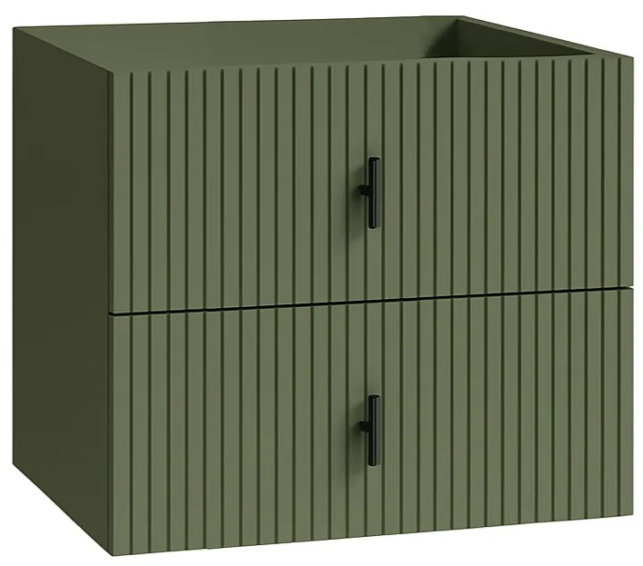 Muebles Raya onderkast ribbelfront 60cm met 2 softclose lades legergroen